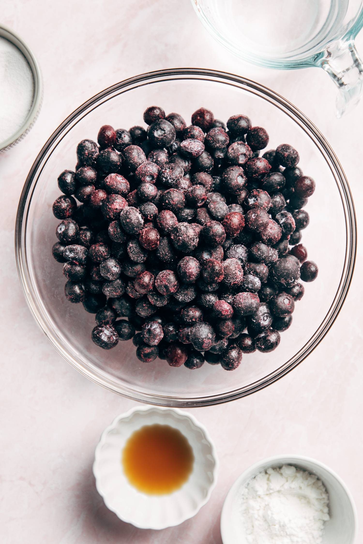 Frozen blueberries in a bowl