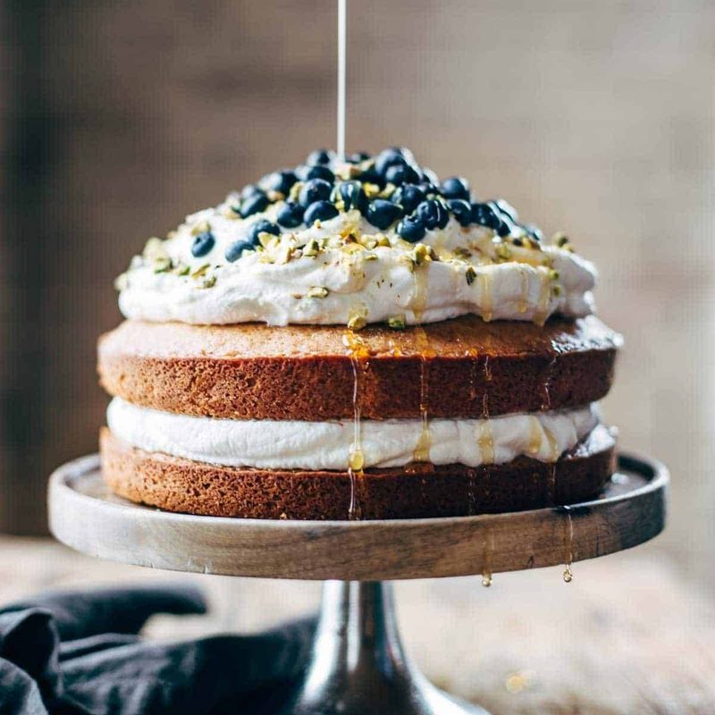 A picture of Blueberry Orange Brunch Cake with Agave and Pistachios