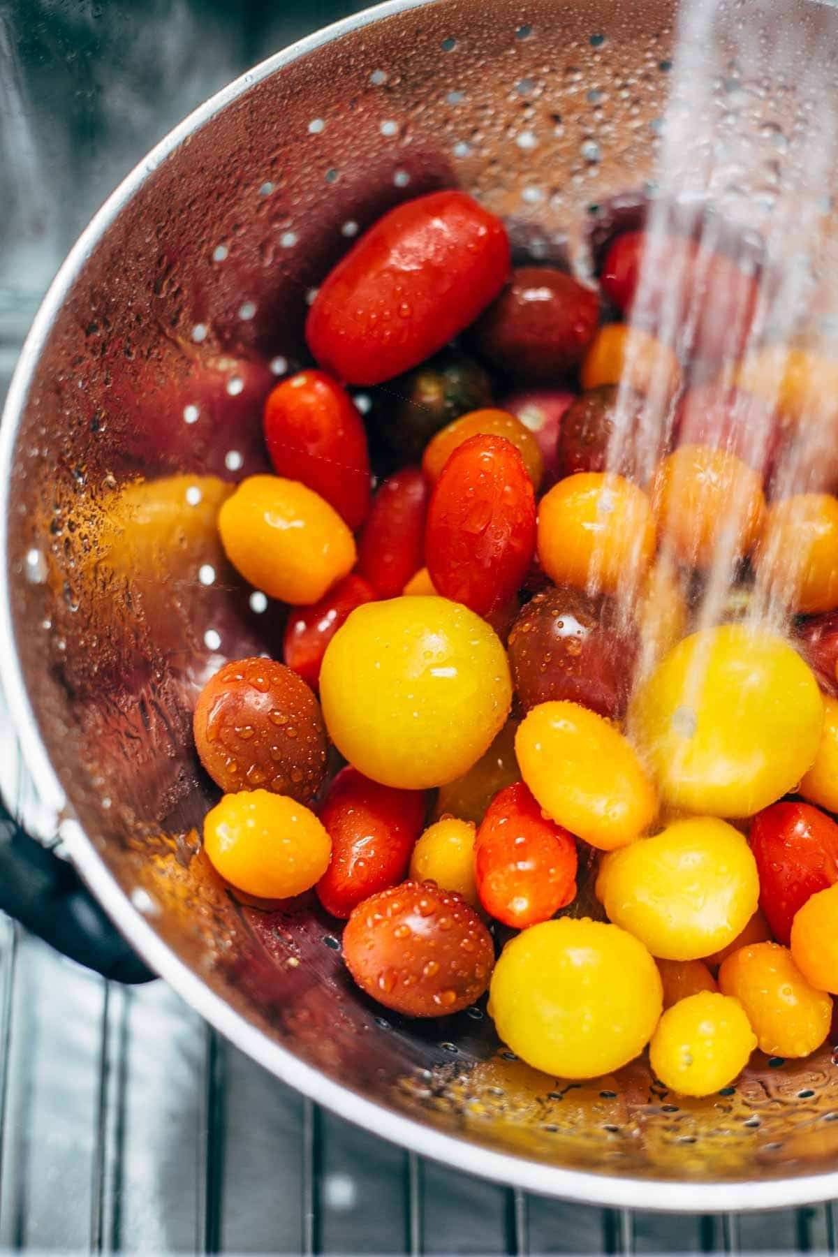 Tomatoes with water drops